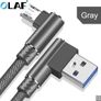 Micro USB Cable 2.4A Fast Charging 90 Degree Elbow: 2m Grey Image 5