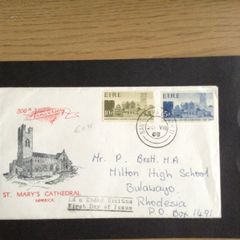 1968 First Day Covers Europa, Human Rights, Limerick Cathedral