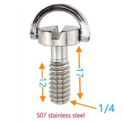 1038 17mm Long D-Ring 1/4 Screw Stainless Steel For Tripod Monopod Ballhead