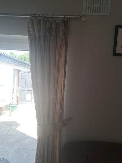 Window Roman Blind and matching curtains