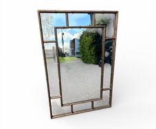 Large Wall Mirror - Faux Bamboo Frame, Bronze Finish