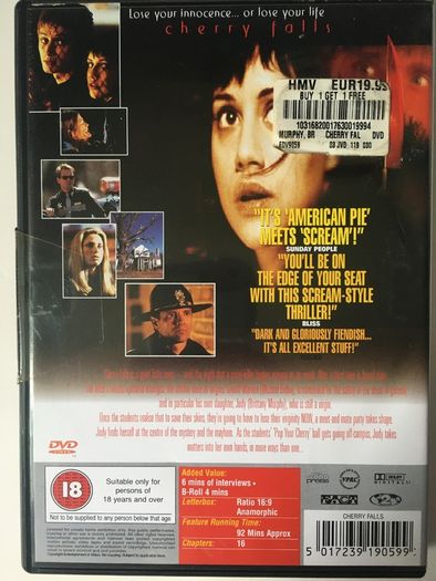 Cherry Falls [2000] Michael Biehn, Brittany Murphy & Jay Mohr [Movie DVD] Possibly Never Opened