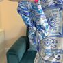 New Look Blue and White Faux Wrap Summer Dress Image 6