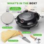 Electric Indoor Pizza Oven, 30cm Countertop Cooker, Black Temp Control, Viewing Window, Non-Stick Stone, Heats to 425C, Easy Clean Pizza Maker for Home Image 7