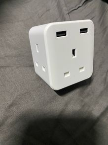 Multi Plug Extension with 2 USB | 3 Way Cube Socket Adapter | 5-in-1 Electrical Extender | UK/Irish Plug
