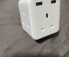 Multi Plug Extension with 2 USB | 3 Way Cube Socket Adapter | 5-in-1 Electrical Extender | UK/Irish Plug