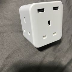 Multi Plug Extension with 2 USB | 3 Way Cube Socket Adapter | 5-in-1 Electrical Extender | UK/Irish Plug