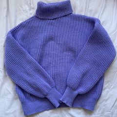 purple turtleneck jumper