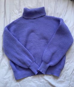 purple turtleneck jumper