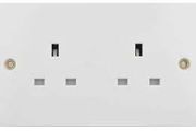 White Double Sockets Unswitched
