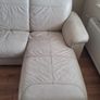 Cream Leather Sofa Image 2
