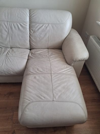 Cream Leather Sofa