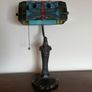 New Tiffany Bankers Lamp  Dragonfly Stained Glass Image 3