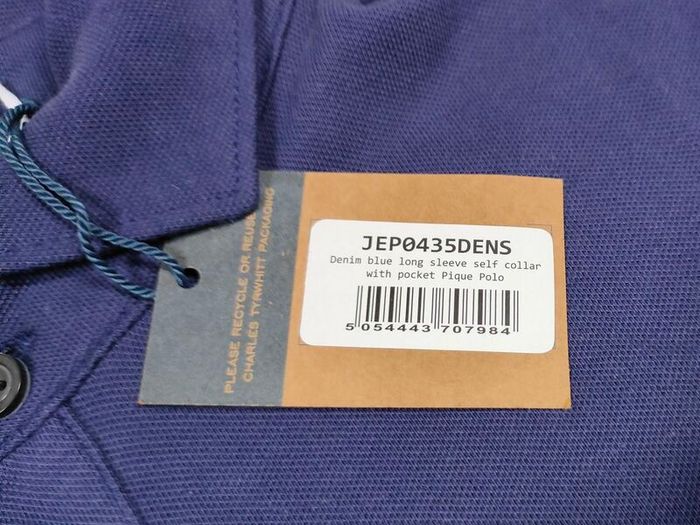 New Charles Tyrwhitt Long Sleeve Polo Shirt Mens Small