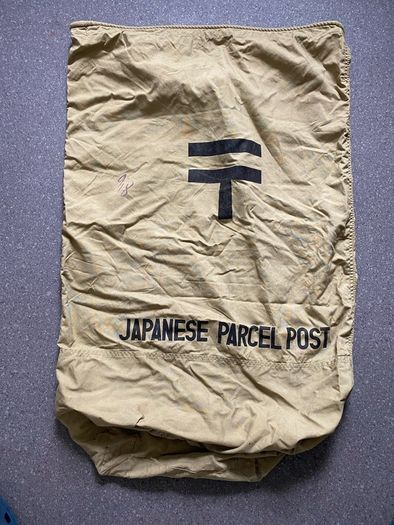 Original Vintage Japanese Parcel Post Mail Bag WW2 era Hoo Camp Mail Bag