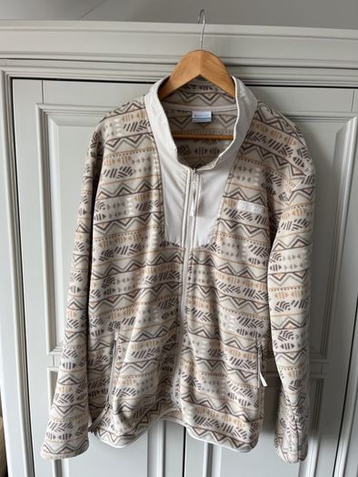 Columbia Men's Beige Pattern Fleece Jacket Size XL