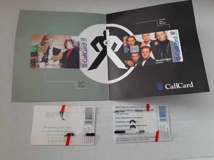 2 boyzone call cards in collectors folder