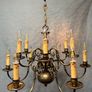 Flemish Brass Two Tier Twelve Branch Chandelier Image 2
