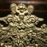Antique Brass Desk Set Inkwell with Letter Holder with Art Nouveau motif 12" x 8" H-8" Image 8