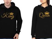 King Queen Couple Unisex Hoodies Great Gift Present For Valentines Day Idea