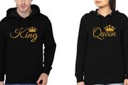 King Queen Couple Unisex Hoodies Great Gift Present For Valentines Day Idea