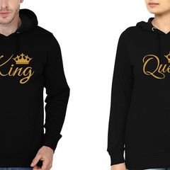 King Queen Couple Unisex Hoodies Great Gift Present For Valentines Day Idea