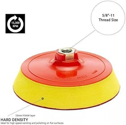 GP12634 Rotary Hook and Loop Backing Pad with 5/8''-11 Thread, Backer Pad for Sanding and Polishing / Diameter 4.5 inch