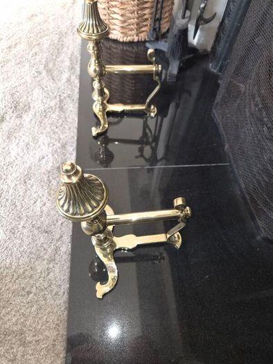 old brass  fire  dogs