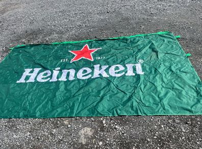 Heineken tarpaulin tent sides.