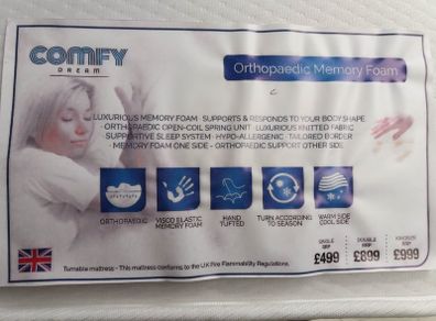 Brand New Single, Double, King & Superking Tufted Sprung Memory Foam Mattresses In Stock