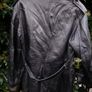 Ladies Leather Vintage Black shearling leather coat Image 3