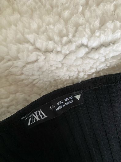 Zara black ribbed dress L