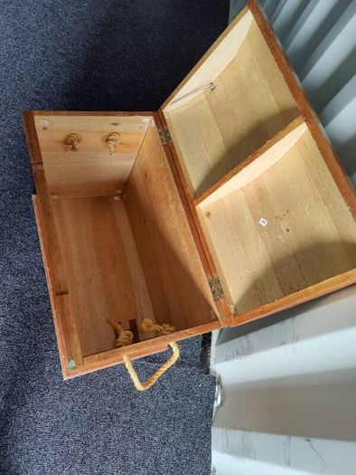 Vintage Solid Teak Wood Toy Chest - Handcrafted in Indonesia