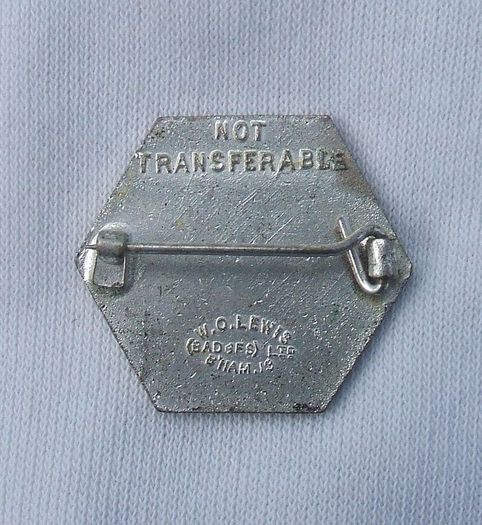 1955 SHOE and LEATHER FAIR - exhibitor's lapel badge (very scarce).