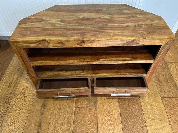 Solid wood TV unit - 2 Drawers - Excellent condition