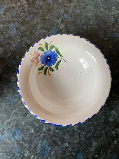 Small Handmade Hand Painted Pottery Bowl & Jug