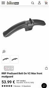 RRP ProGuard bolt on V2 Max front mud guard