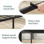 3ft Single Bed Frame with Headboard (90 x 190 cm) - 14'' Height - Metal Bed Base with Footboard - Steel Slat Support - Easy Assembly - Black Image 2