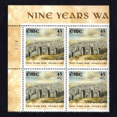 2001 Ireland Kinsale 1601 (Nine Years Wars) 57c/45p Commemorative Stamps Plate Block 1A1A1A1A Mint Never Hinged (MNH)