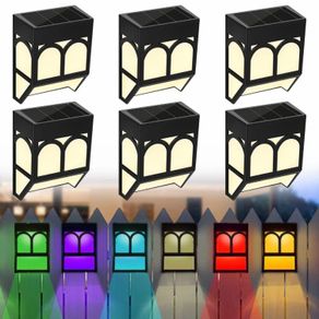6 Pack Outdoor Wall Solar Lights,Fence Solar Lights Outdoor,Solar Wall Lights Outdoor Garden Waterproof, Decorative Garden Lights