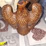 Vintage Mid-Century Ceramic American Bald Eagle Statue Image 4
