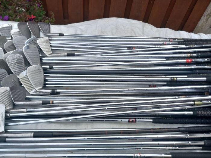 A selection of Golf clubs. Right handed clubs