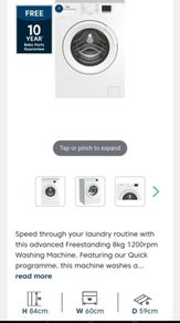 Beko washing machine 8kg 1200 rpm A+++ very economical
