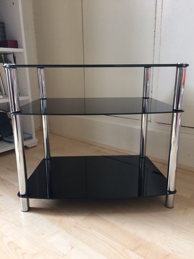 Multipurpose black glass table