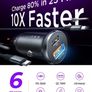 Car Charger Adapter USB C 54W 12V USB Socket [USBC 36W+USBA 18W] 60W USB C Cable PD3.0 Car Phone Charger Cigarette Lighter USB Charger for iPhone 16 Pro 16e Samsung S25 Ultra Car Accessories Image 2