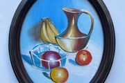 Vintage Oval Still Life Framed Painting