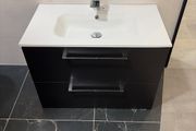 Kolour 800mm Wall Hung Unit and Basin Matt black w/ Tap