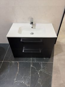 Kolour 800mm Wall Hung Unit and Basin Matt black w/ Tap