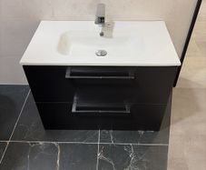 Kolour 800mm Wall Hung Unit and Basin Matt black w/ Tap