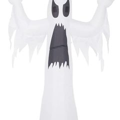 Halloween Inflatable Ghost Decoration - 2.4m (7ft 11) - Mains Powered with LED Lights
